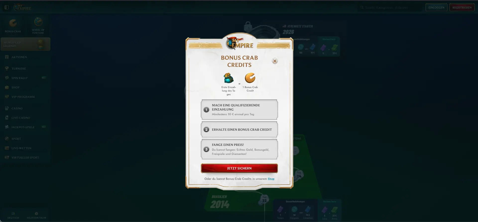 MyEmpire Bonus Crab Aktion